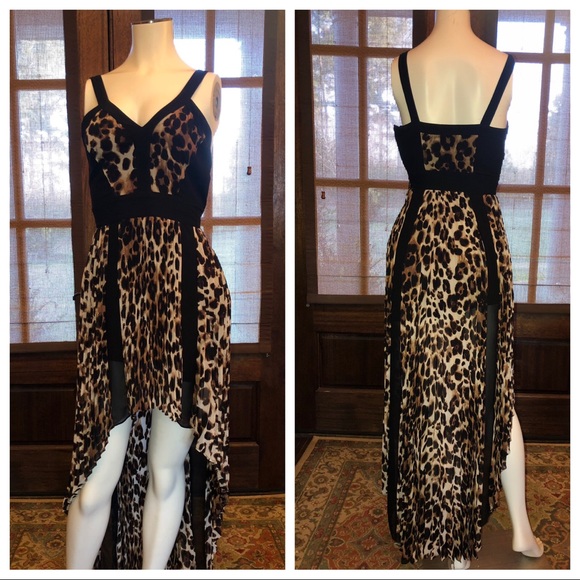 bebe Dresses & Skirts - Leopard Print High/Low Dress